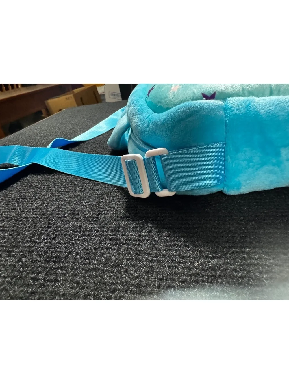 Plush Unicorn Rainbow Crossbody Shoulder Bag Kids Blue Soft Zip Purse EUC Cute